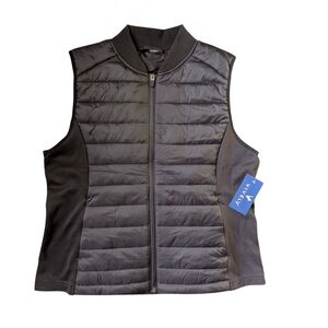 New Vively Women's Black Quilted Vest Sz L